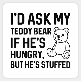 Hungry Teddy Bear Sticker